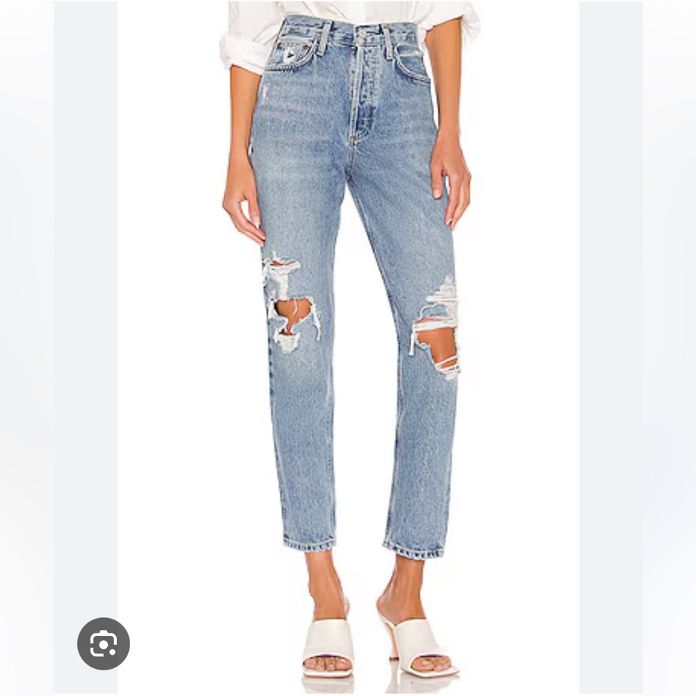 NWT AGOLDE fen high rise relaxed tapered jeans wander size 24